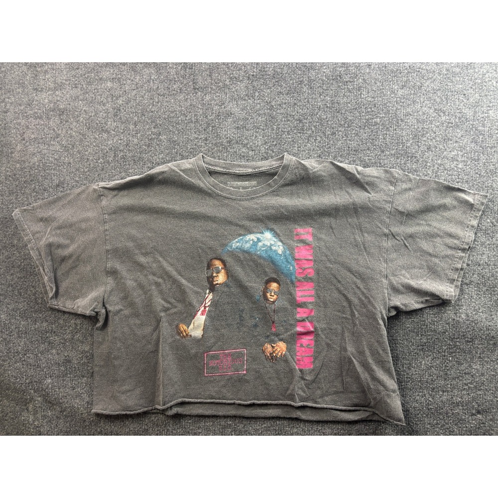 The Notorious B.I.G. Graphic Crop Top Women S/M Gray It Was All A Dream Tee